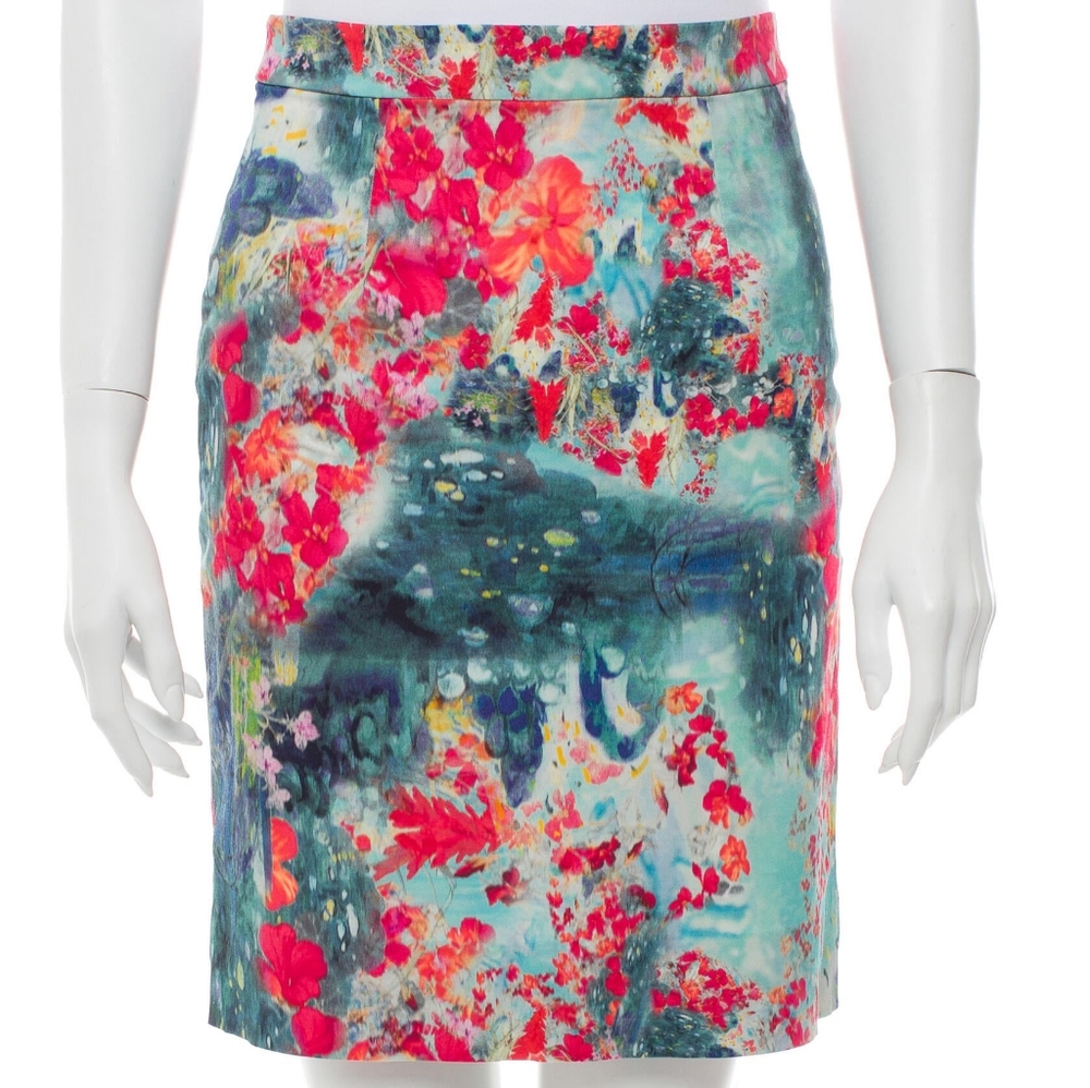 Erdem Floral Pencil Skirt